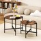 Round Coffee Table Set of 2 with Metal Frame for Living Room and Bedroom